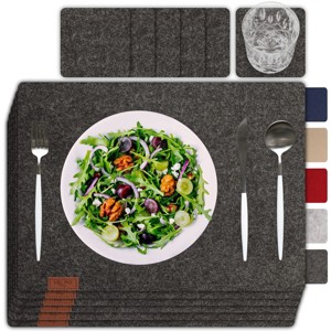 Sølmo Premium Felt Placemats- Set of 6, Gray - 1 of 4
