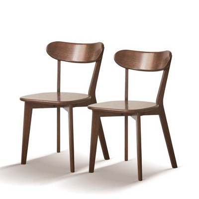 PAGED Solid Oak Dining Chairs,Armless Chairs with Modern Design for Home,Kitchen,Living Room,Restaurant,Walnut,2pc/4pc