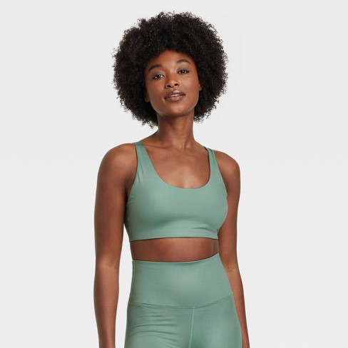 Women's Light Support Shine Sports Bra - All In Motion™ Green Xs : Target