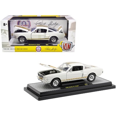 1966 Ford Mustang Shelby GT350H Wimbledon White with Gold Stripes Limited Edition to 5880 pieces Worldwide 1/24 Diecast Model Car by M2 Machines