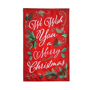 We Wish You a Merry Christmas House Burlap Flag - 1 of 1