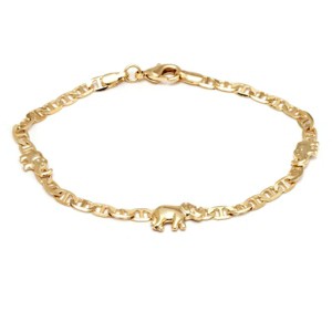 RMZ GOLD NYC 18K Gold Plated 10-Inch Elephant Charm Anklet - 1 of 1