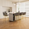 TiramisuBest Set of 2 30" Modern Swivel Velvet Dining Chairs, Comfortable High Bar Stools with 360° Rotation for Bars & Restaurants (Beige Grey) - 4 of 4