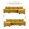 118" Chenille Upholstered L-Shaped Sectional Sofa with Reversible Chaise, Double Cushions, and Storage Pockets - 2 of 4
