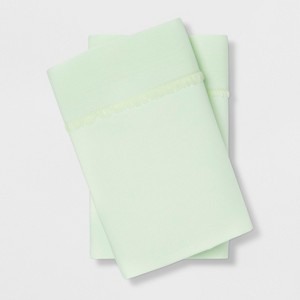Standard Cotton Percale Solid Pillowcase Set Mint - Opalhouse , Green