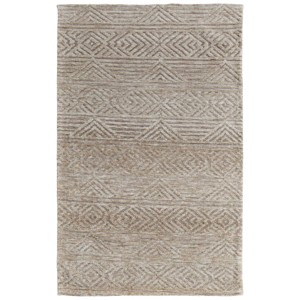 Colton Modern Geometric Tan/Ivory/Brown Area Rug - 1 of 4