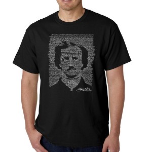 LA Pop Art Men's Word Art T-shirt - EDGAR ALLEN POE - THE RAVEN - 1 of 4