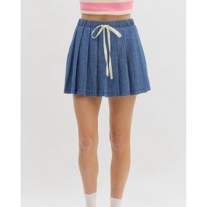 Women's Denim Pull On Skort - entro - 1 of 4