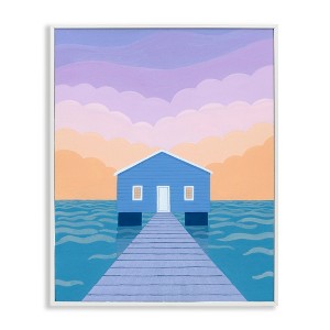 Stupell Industries Blue Boat Shed Sunrise Framed Giclee Art - 1 of 4