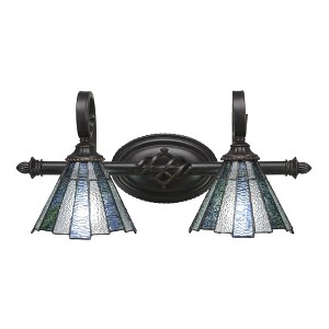 Toltec Lighting Elegante 2 - Light Vanity in  Dark Granite with 7" Sea Ice Art Glass Shade - 1 of 1