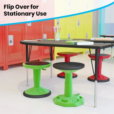 FlexiFun Kids' Green Active Learning Stool with Adjustable Height