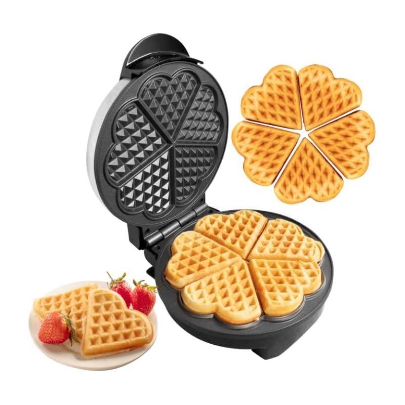 Heart Waffle Maker - Makes 5 Heart-Shaped Waffles - Non-Stick Electric Waffle Iron w Adjustable Browning Control, 1 of 5