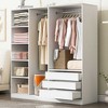 LOVMOR Doorless Wooden Storage Wardrobe with Shelves, 3 Drawers & Double Hanging Rods for Bedroom, Home Room - 2 of 4