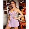 Avidlove Women Lingerie Lace Babydoll Strap Chemise Halter Teddy V Neck Sleepwear - 4 of 4