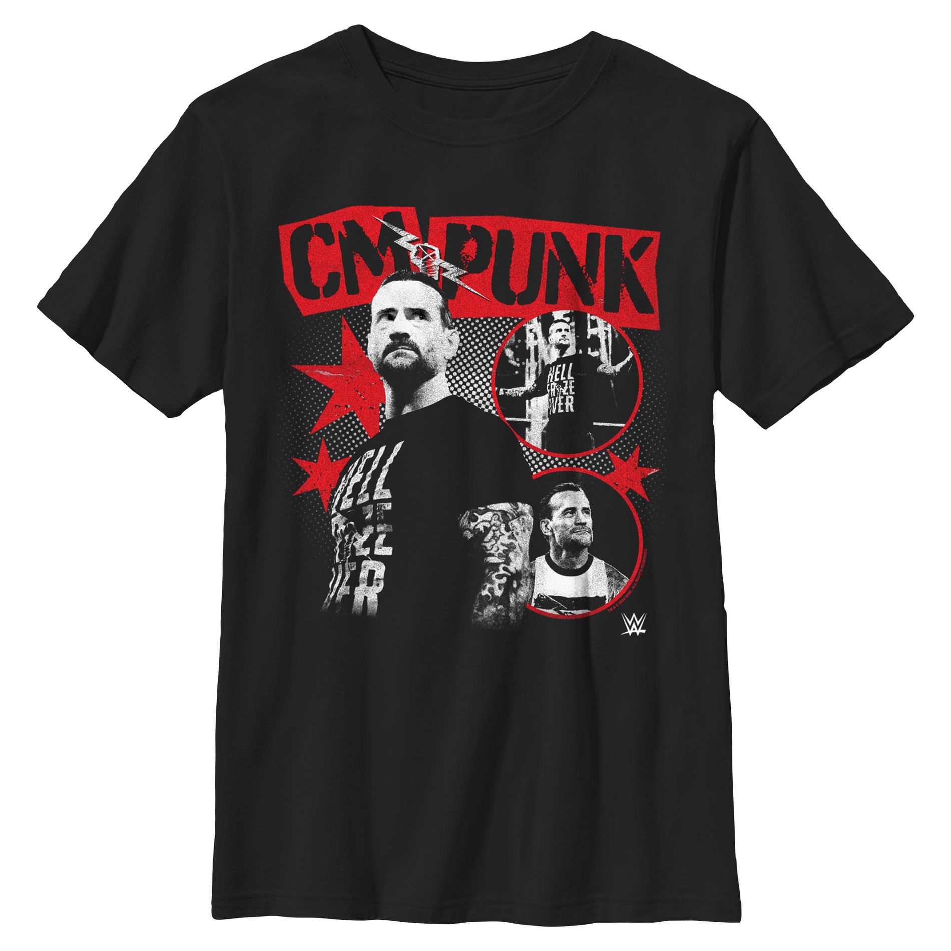 Boys WWE CM Punk T Shirt - Black - Medium