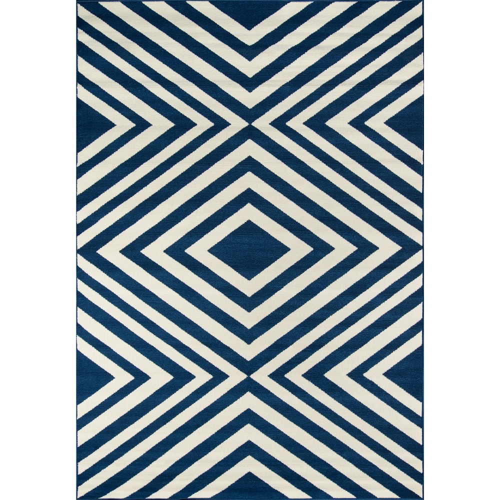 5'3inx7'6in Geometric Area Rug Navy