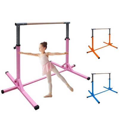 SEVOBAL Home Gyms Gymnastics Bar for Kids, Adjustable Height Gym Bar, Junior Training Kip Bar for Home, Built for kids 3+ Years, Pink, 48"*60"*60"