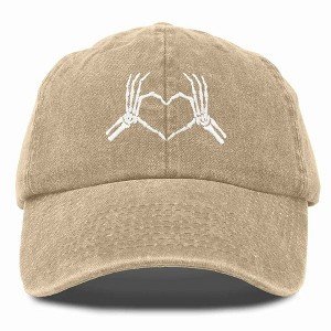 Dalix Heart of Bones Embroidered Cotton Dad Hat Adjustable Baseball Cap Womens - 1 of 4