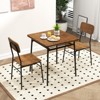 Tangkula 3-Piece Wood Square Kitchen Table & Chair Set w/ Metal Frame Storage Rack - 2 of 4