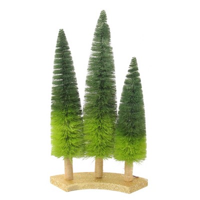 Northlight 15.75" Ombre Green Sisal Tabletop Christmas Trees