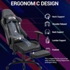 Bosmiller Reclining Gaming Chair with Footrest, Massage Racing Office Chair, PU Leather Computer Desk Chair with Head Pillow for Adults - 4 of 4
