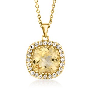 Ross-Simons 6.25 Carat Citrine and .90 ct. t.w. White Topaz Pendant Necklace in 18kt Gold Over Sterling - 1 of 3