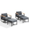 Outdoor Swivel Rocker Patio Chairs High Back Wicker Patio Furniture - 3 of 4