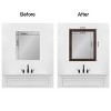 Amanti Art Mirror Makeover Bathroom Mirror Frame Border Kit - Fully Assembled Peel and Stick Frame - Mirror NOT Included - Wildwood Brown Narrow Trim - 4 of 4