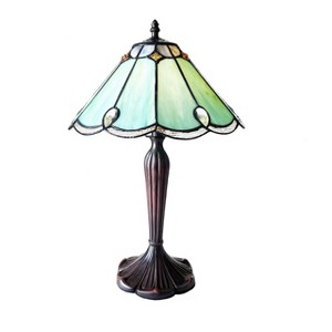CHLOE Lighting REMY Victorian-Style 1-Light Antique Dark Bronze Finish Stained Glass Table Lamp 12" Wide - 1 of 4