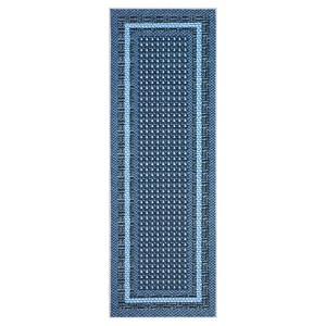Washable Modern Living Room Rugs, Bordered Non Slip Geometric Area Rug for Bedroom, Soft Low Pile Throw Dining Room Carpet - 1 of 4