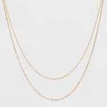 14K Gold Plated Twist and Figaro Chain Faux Duo Necklace - A New Day™ Gold