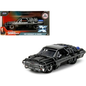 1967 Chevrolet El Camino with Cannons Matt Black "Fast X" (2023) Movie "Fast & Furious" Series 1/32 Diecast Model Car by Jada - 1 of 4