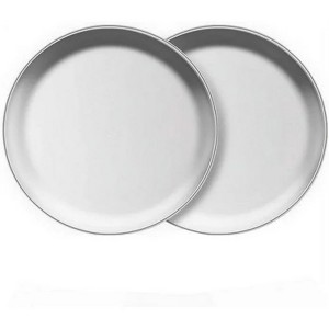 LunaLulinlk Stainless Steel Plates Set of 2, 8-inch Metal Dinner Plates for Kids Toddlers Healthy & Non-toxic, Shatterproof & Dishwasher Safe - 1 of 4