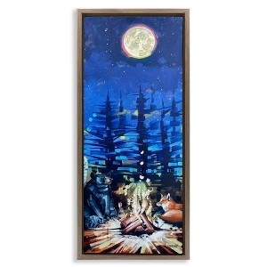 Stupell Industries Wildlife Camper Animls & Bonfire, 11" x 25" - 1 of 4