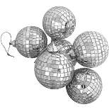 Northlight 6ct Silver Splendor Glass Disco Christmas Ball Ornaments 3.25" (80mm)