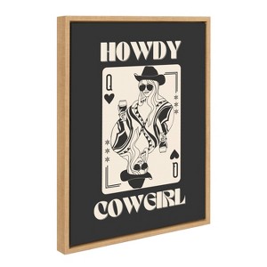 Kate & Laurel All Things Decor 18"x24" Howdy Cowgirl Queen Framed Canvas by Honey Island Studio Natural - 1 of 4