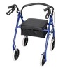 KTMBDW 4 Wheel Rollator Walker With Seat, Steel Rolling Walker, Height Adjustable, 8" Wheels, Removable Back Support, 300 Pound Weight Capacity - 2 of 4