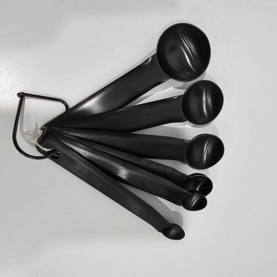 6pc Stainless Steel Measuring Spoons Matte Black - Figmint™ : Target