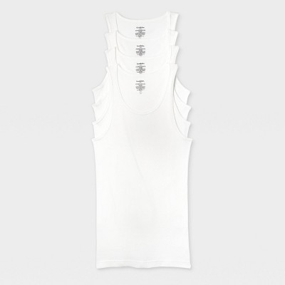 Men's 4pk Ribbed Tank Top - Goodfellow & Co™ White M : Target