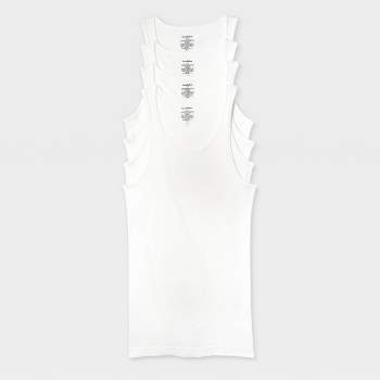 JMR Men's White 100% Cotton Ribbed Tank Tops A- Shirts (6X-Large 6