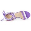 Allegra K Women's Faux Suede Open Toe Color Block Heel Lace Up Sandals - 4 of 4
