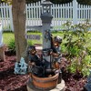Sunnydaze 40"H Electric Polyresin Children Playing with Water Faucet Outdoor Water Fountain with LED Lights - image 2 of 4