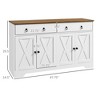 NicBex Farmhouse Sideboard Cabinet with 2 Drawers Modern Freestanding Buffet Cabinet with 2 Doors and Wooden Grain Top for Kitchen,Living Room,White - 3 of 4