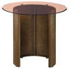 Coaster Home Furnishings Morena Round End Table with Tawny Tempered Glass Top Brushed Bronze - 4 of 4