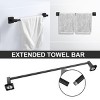 Itopfox Bathroom Hardware Set 4 Pieces, Stainless Steel Matte Black Towel Bar Set, Includes Towel Bar, Towel Ring, Robe Hooks, Toilet Paper Holder - 4 of 4