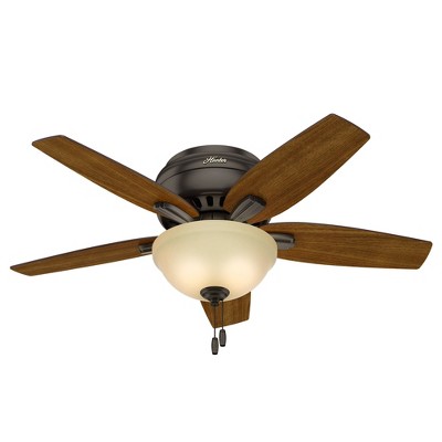 42" Bronze Low Profile Ceiling Fan with LED Light and Remote