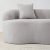 Spassway 67" White Upholstered Loveseat with Round Armrest Teddy Velvet Compression Couch with 2 Pillows - 3 of 4