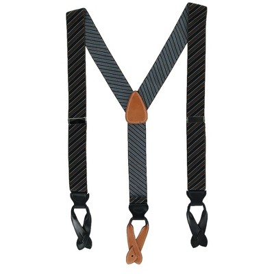 CrookhornDavis Men's Park Avenue Diagonal Stripe Button End Elastic Braces