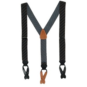 CrookhornDavis Men's Park Avenue Diagonal Stripe Button End Elastic Braces - 1 of 4