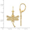 Black Bow Jewelry 21mm Filigree Dragonfly Lever Back Earrings in 14k Yellow Gold - 4 of 4